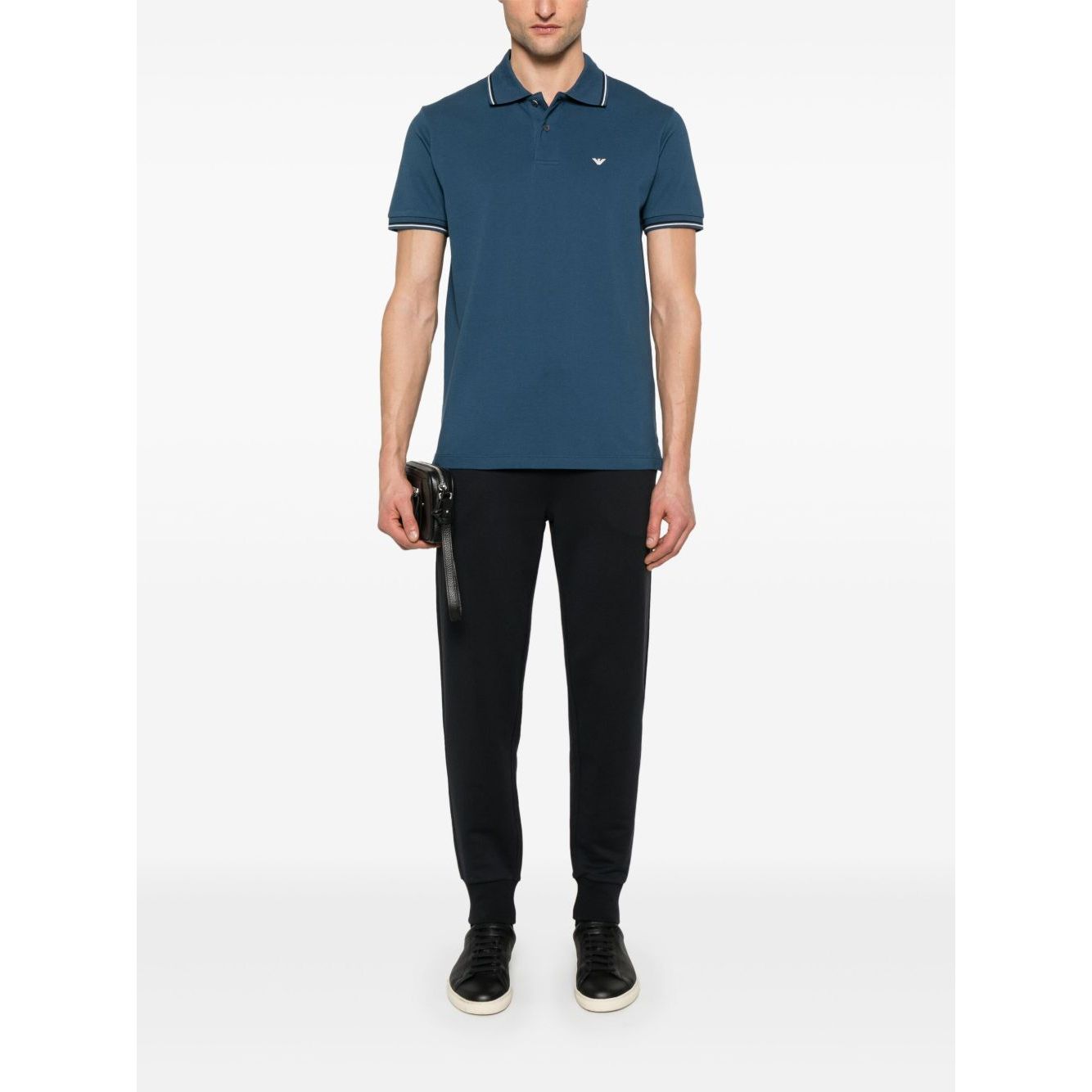 Emporio Armani embroidered logo polo shirt