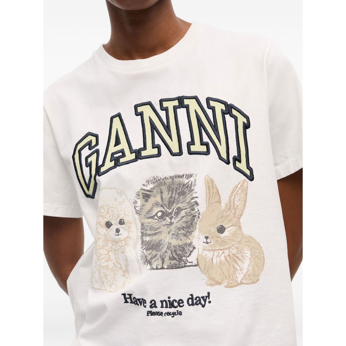 GANNI T-shirts and Polos White Topwear