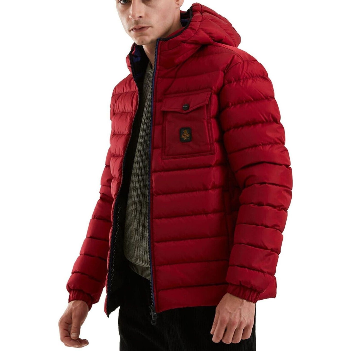 Refrigiwear Red Nylon Men Jacket Refrigiwear Dark Red