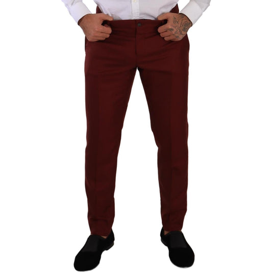 Dolce & Gabbana Red Cashmere Silk Dress Men Trouser Pants