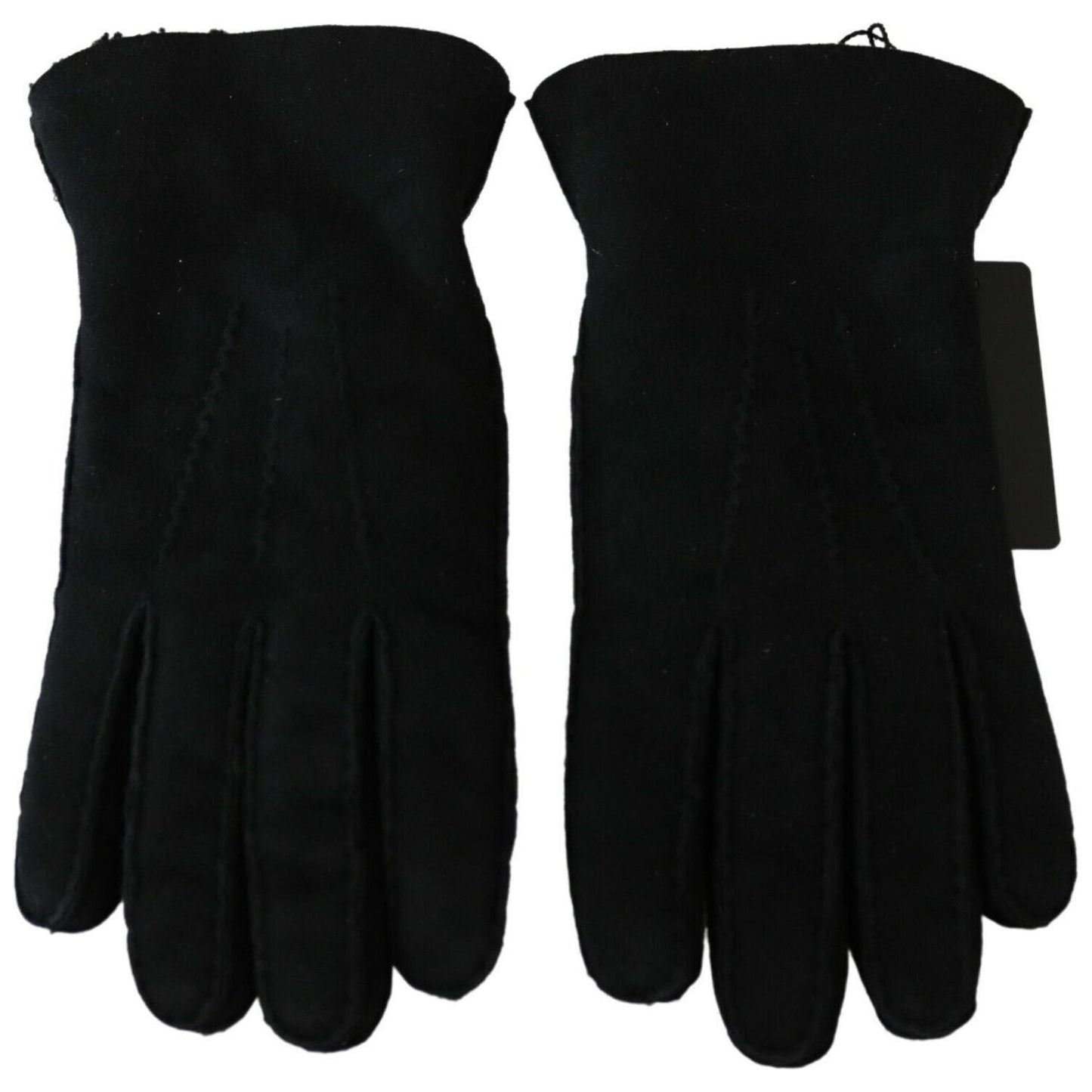 Dolce & Gabbana Elegant Black Leather Biker Gloves Dolce & Gabbana Black