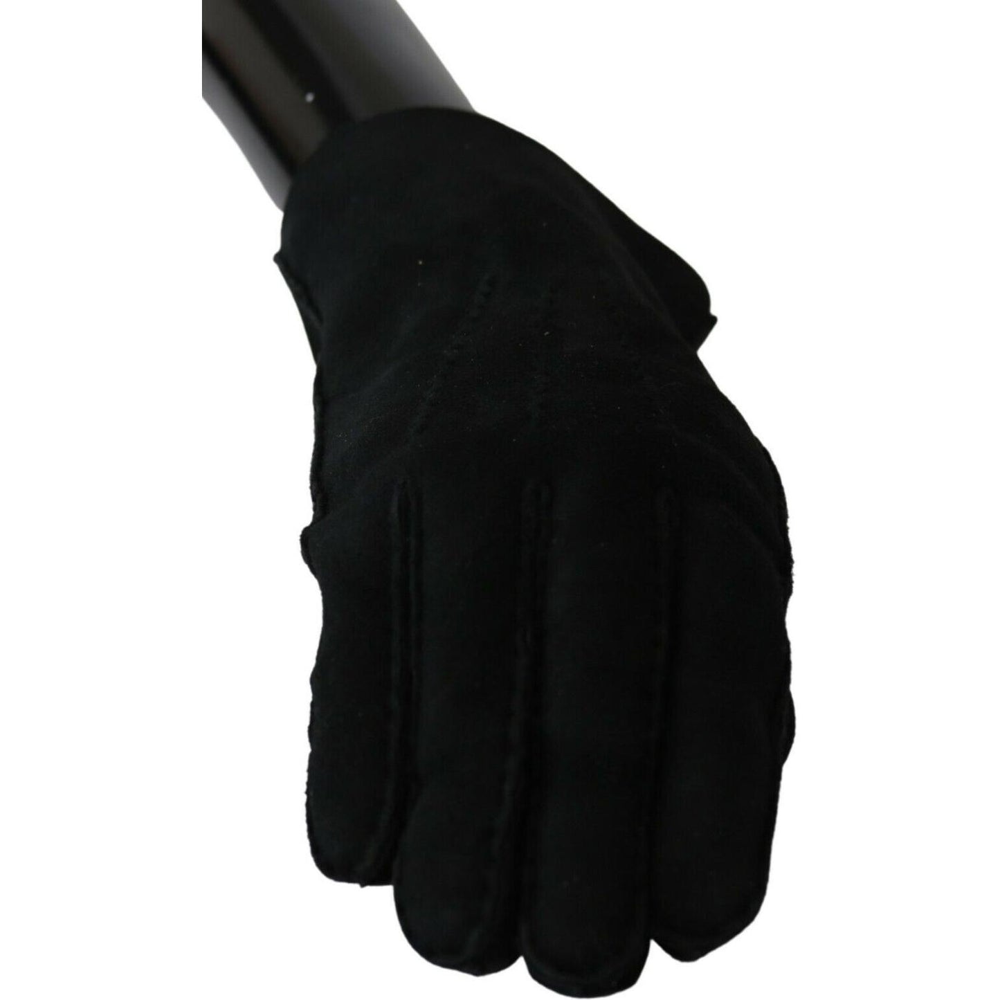 Dolce & Gabbana Elegant Black Leather Biker Gloves Dolce & Gabbana Black