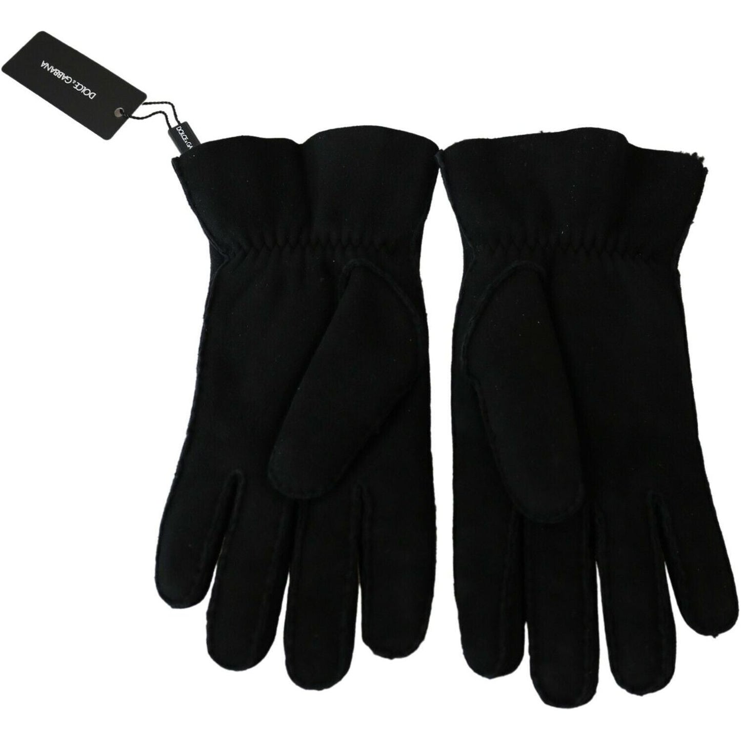 Dolce & Gabbana Elegant Black Leather Biker Gloves Dolce & Gabbana Black