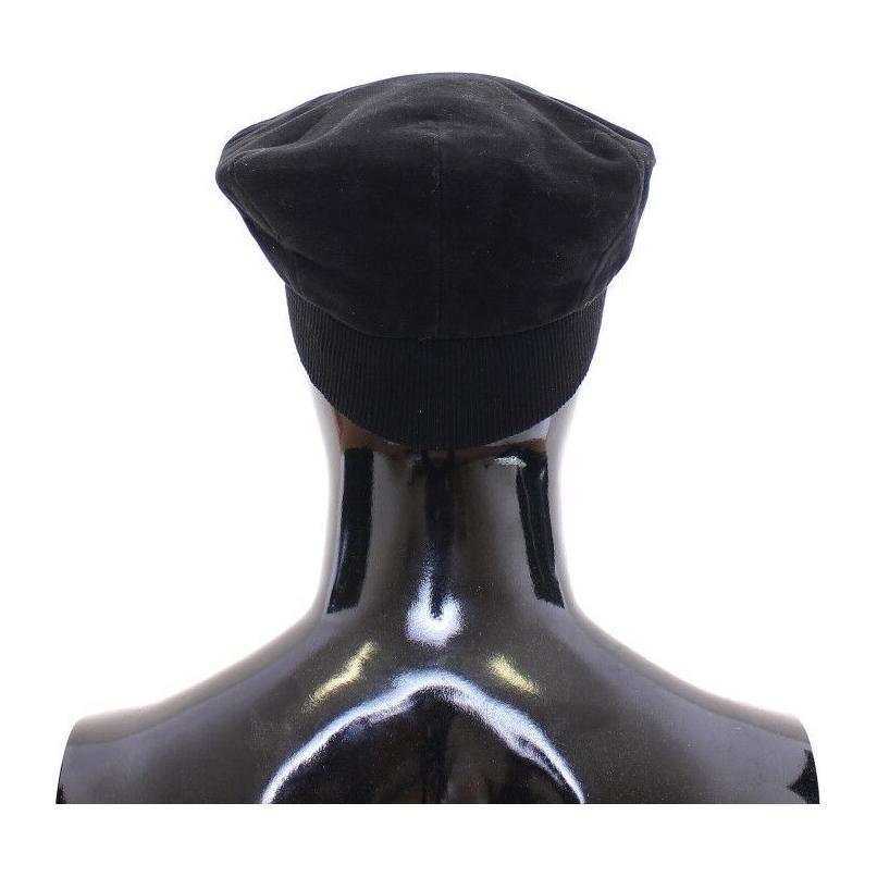 Dolce & Gabbana Sleek Black Newsboy Cap Dolce & Gabbana Dark Slate Gray