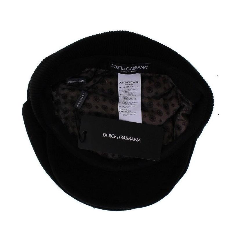 Dolce & Gabbana Sleek Black Newsboy Cap Dolce & Gabbana Black