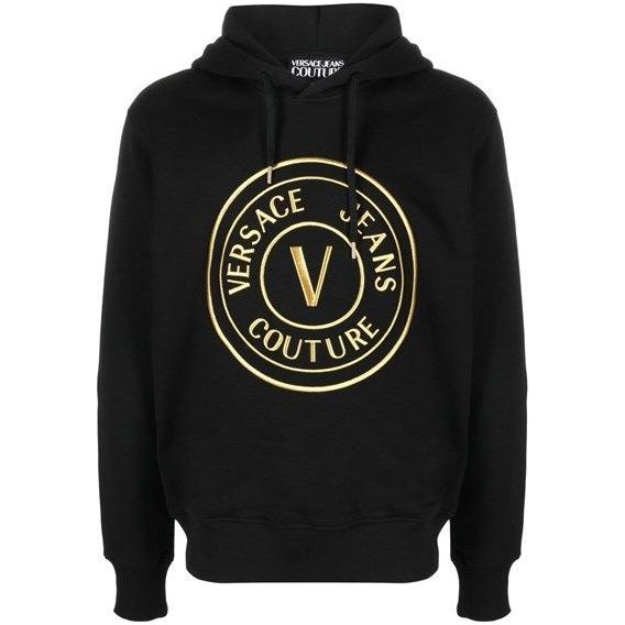 Versace Jeans Chic Black Hooded Sweatshirt Versace Jeans Black