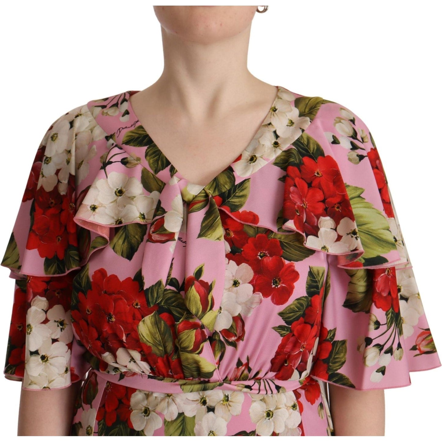 Dolce & Gabbana Enchanting Floral Silk Maxi Dress Dolce & Gabbana Rosy Brown