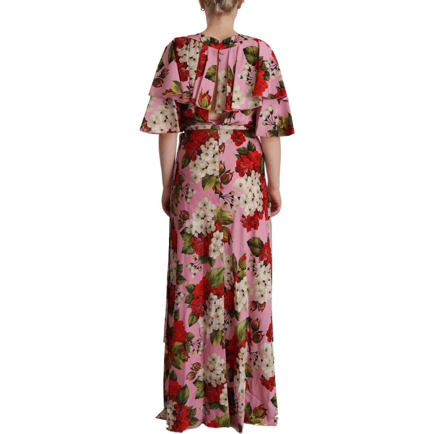 Dolce & Gabbana Enchanting Floral Silk Maxi Dress Dolce & Gabbana Dim Gray
