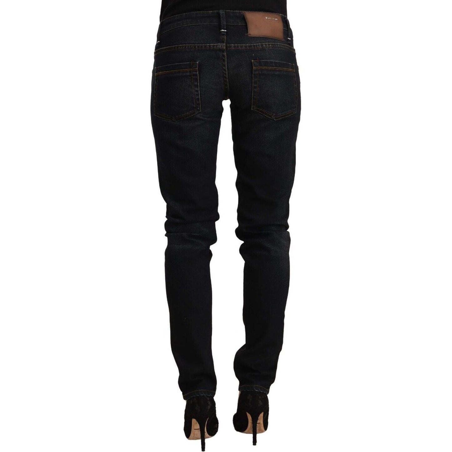 Acht Chic Black Washed Skinny Jeans for Her Acht Black
