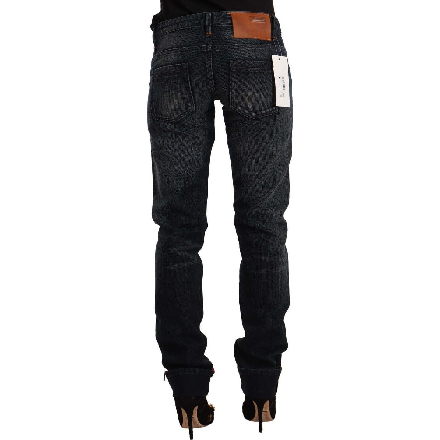 Acht Sleek Black Washed Skinny Jeans Acht Black