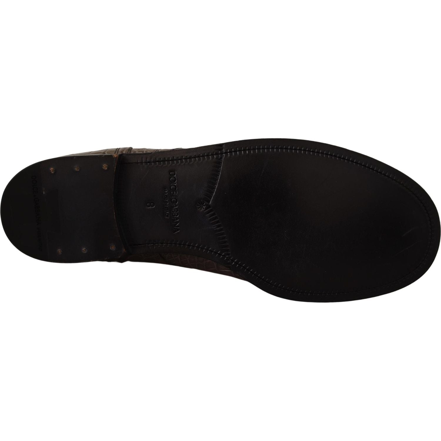 Dolce & Gabbana Gray Crocodile Leather Derby Boots