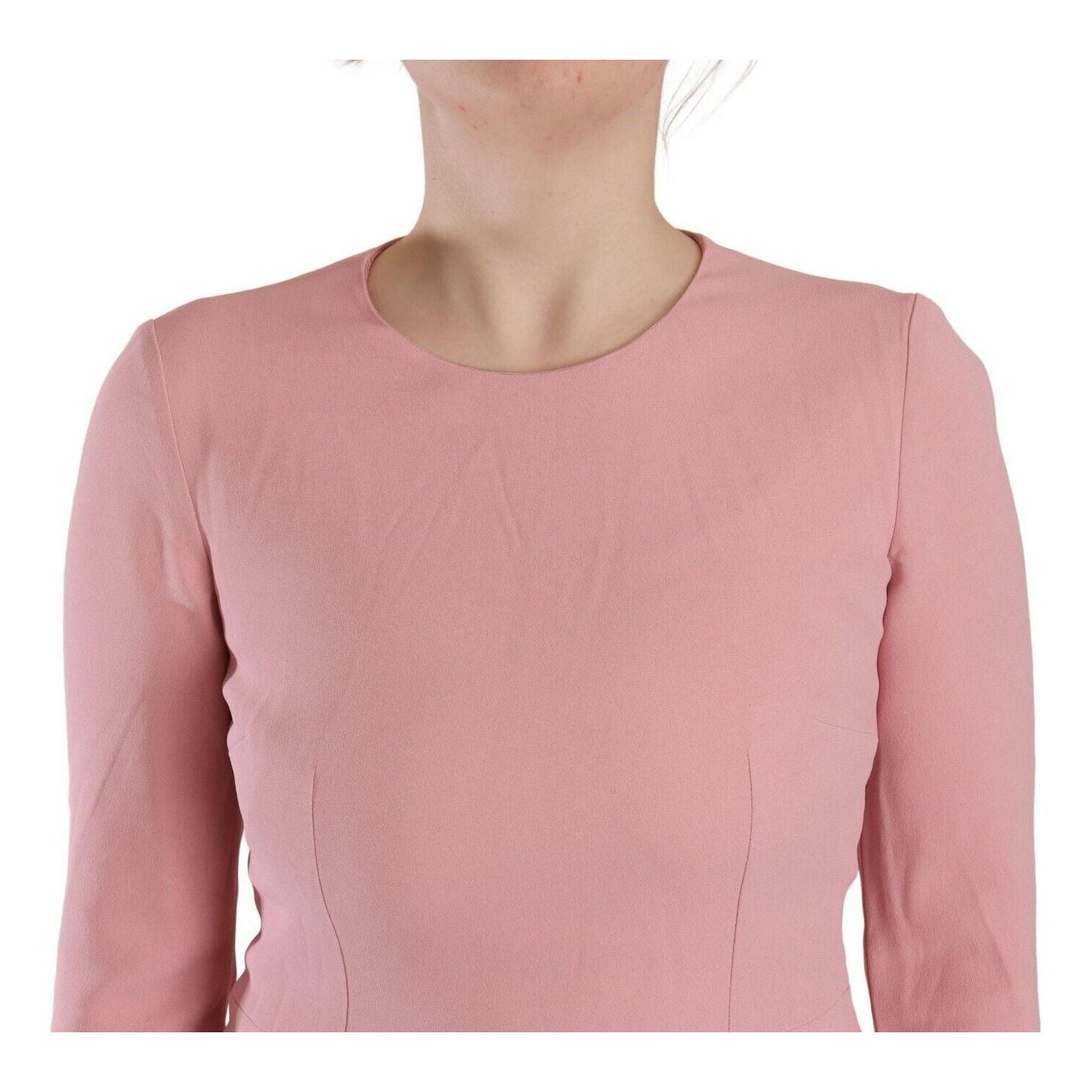 Dolce & Gabbana Elegant Pink A-Line Knee Length Dress Dolce & Gabbana Rosy Brown