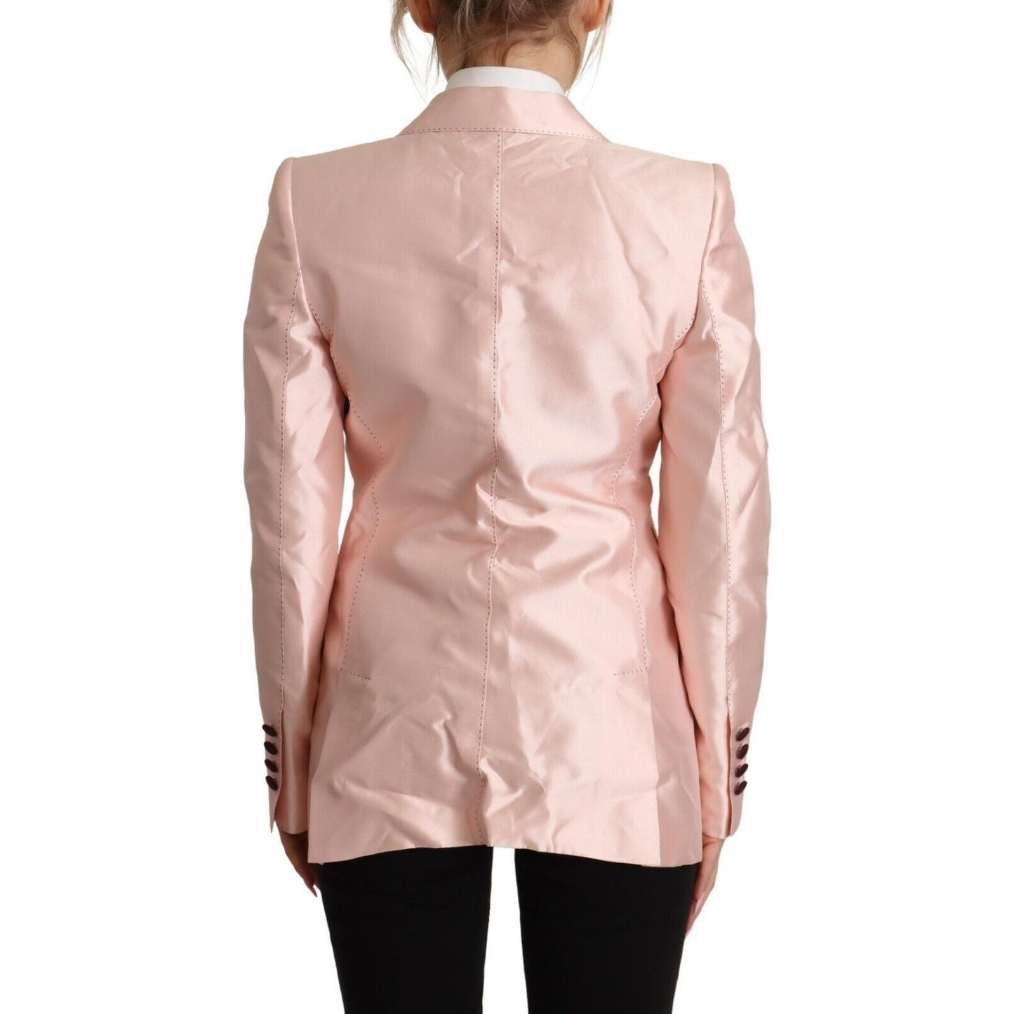 Dolce & Gabbana Elegant Pink Silk Blazer Jacket Dolce & Gabbana Gray