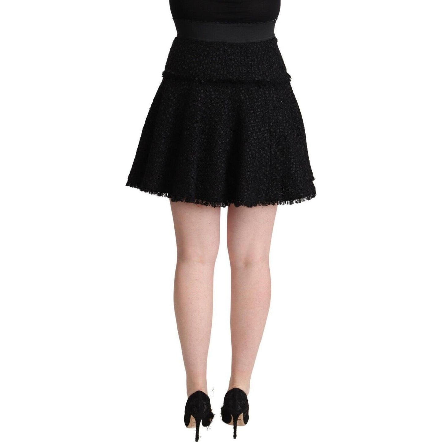 Dolce & Gabbana Elegant Knitted A-Line Mini Skirt Dolce & Gabbana Black