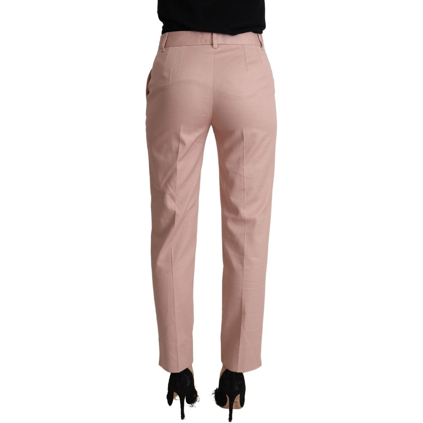 Dolce & Gabbana Elegant Pink Tapered Pants for Sophisticated Style Dolce & Gabbana Rosy Brown