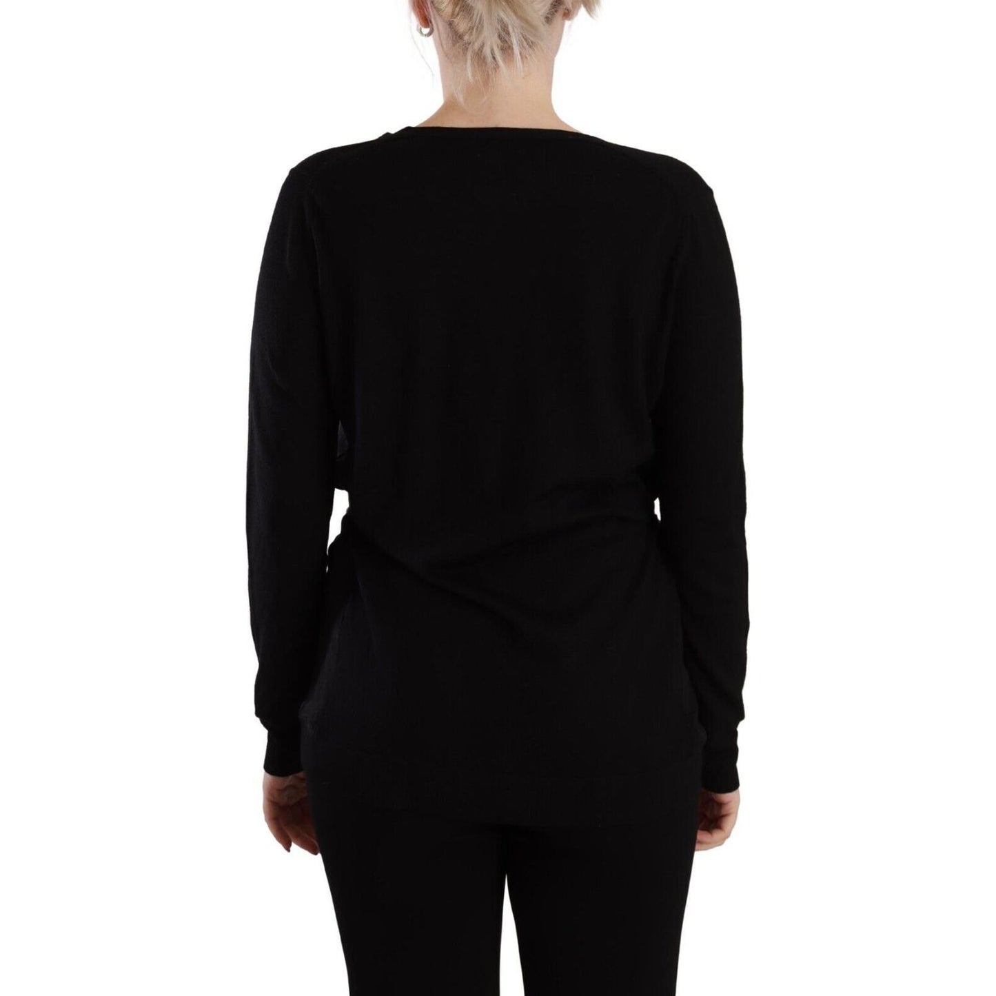 Dolce & Gabbana Elegant Black V-Neck Wool Pullover Dolce & Gabbana Black