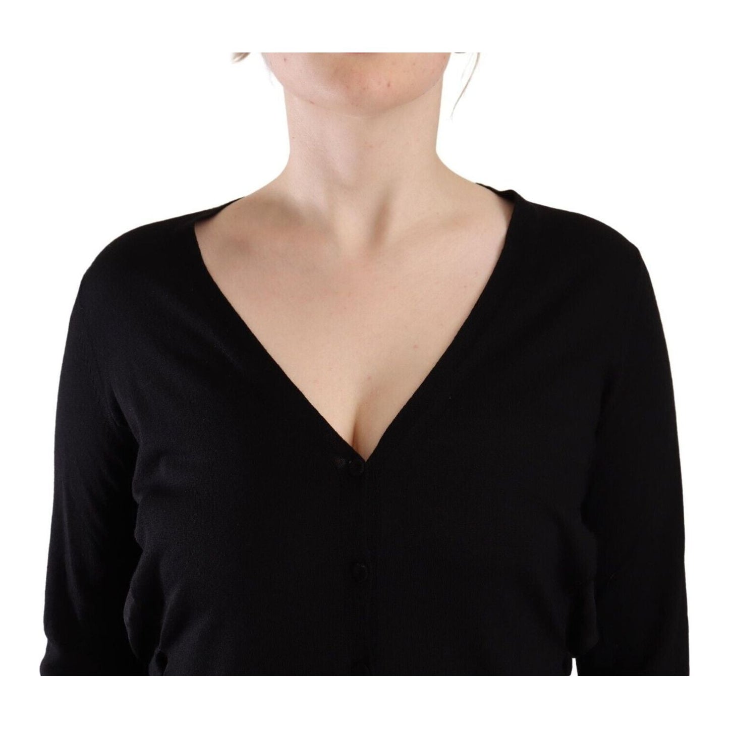 Dolce & Gabbana Elegant Black V-Neck Wool Pullover Dolce & Gabbana Black