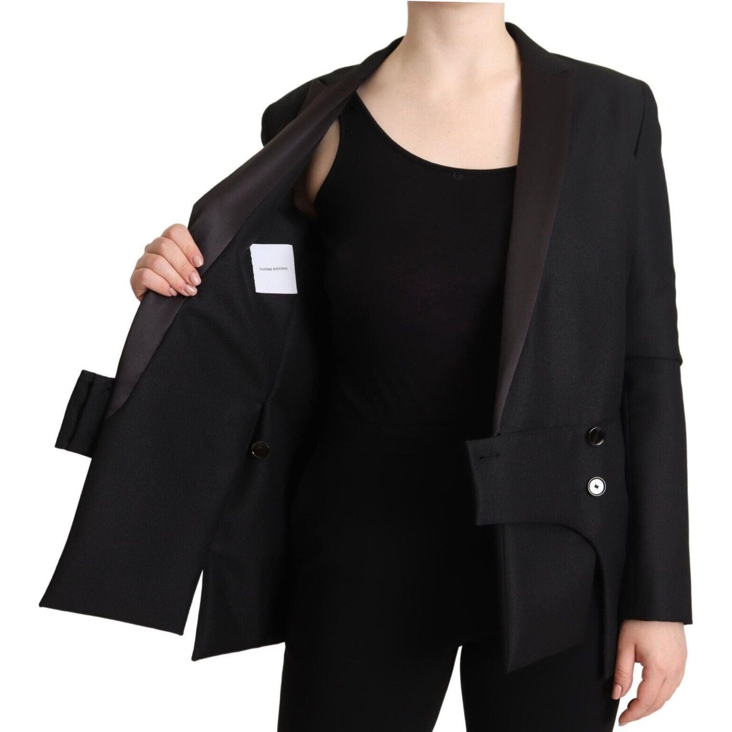 Costume National Elegant Black Double-Breasted Blazer Costume National Black