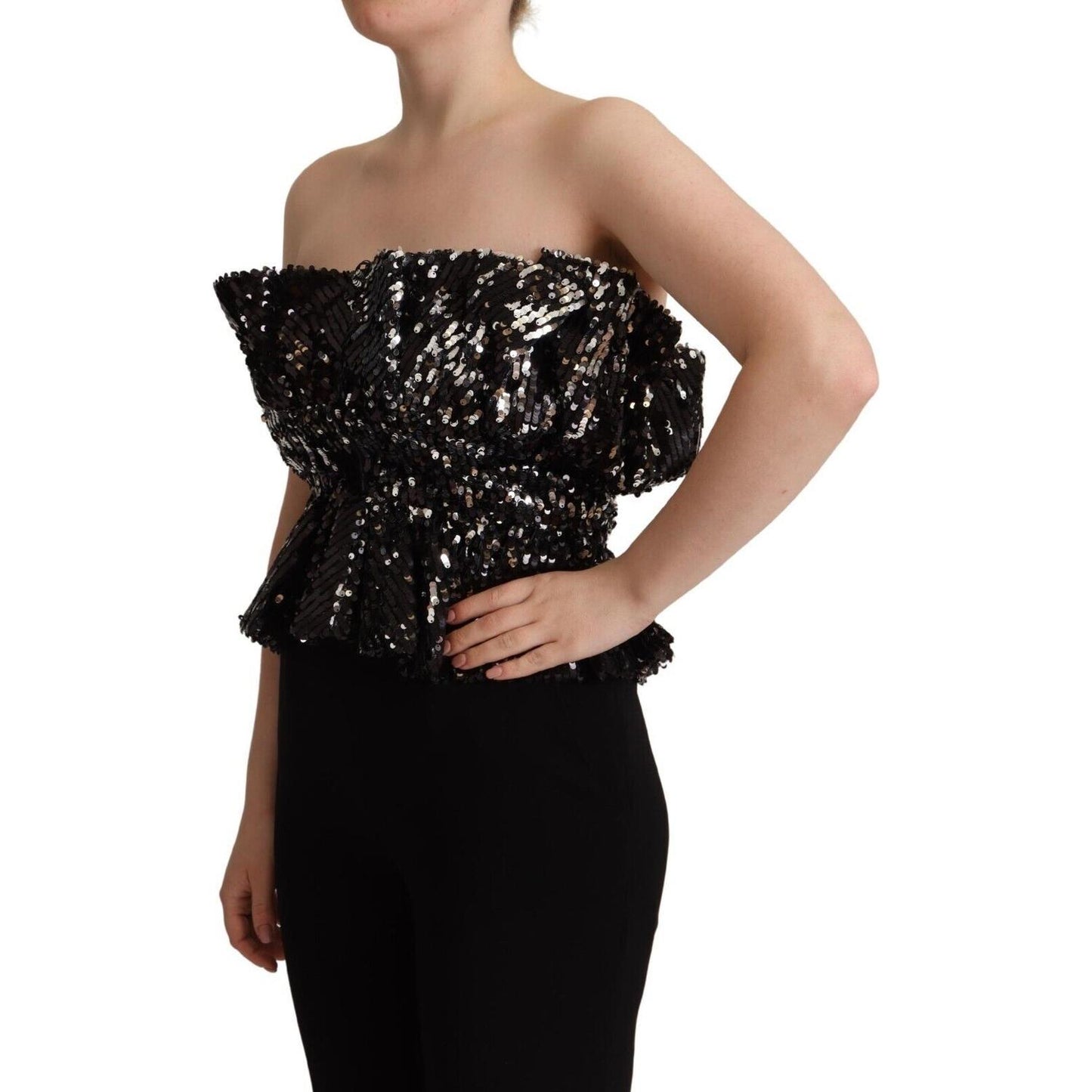 Aniye By Elegant Strapless Sequined Top Aniye By Rosy Brown