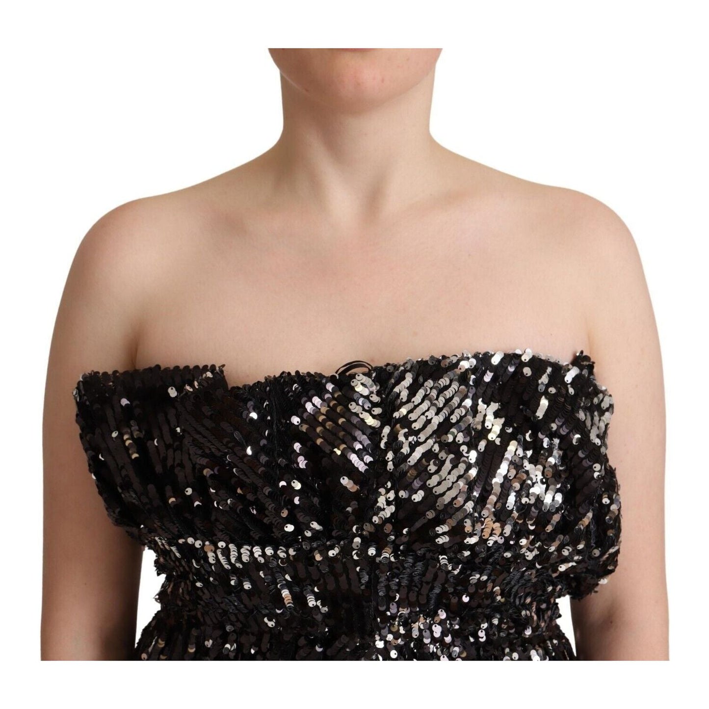 Aniye By Elegant Strapless Sequined Top Aniye By Tan