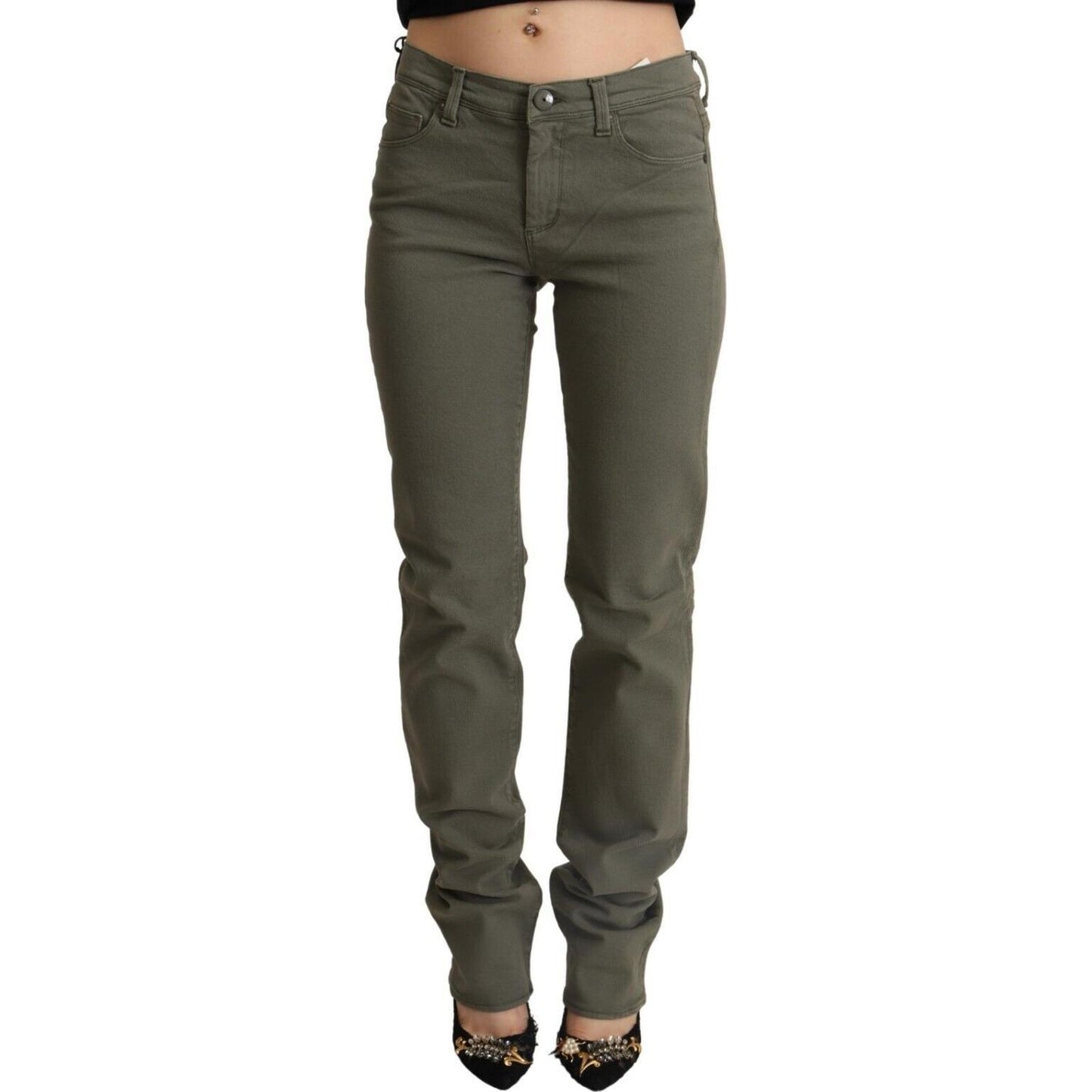 Ermanno Scervino Chic Grey Low Waist Skinny Jeans Ermanno Scervino Dark Slate Gray