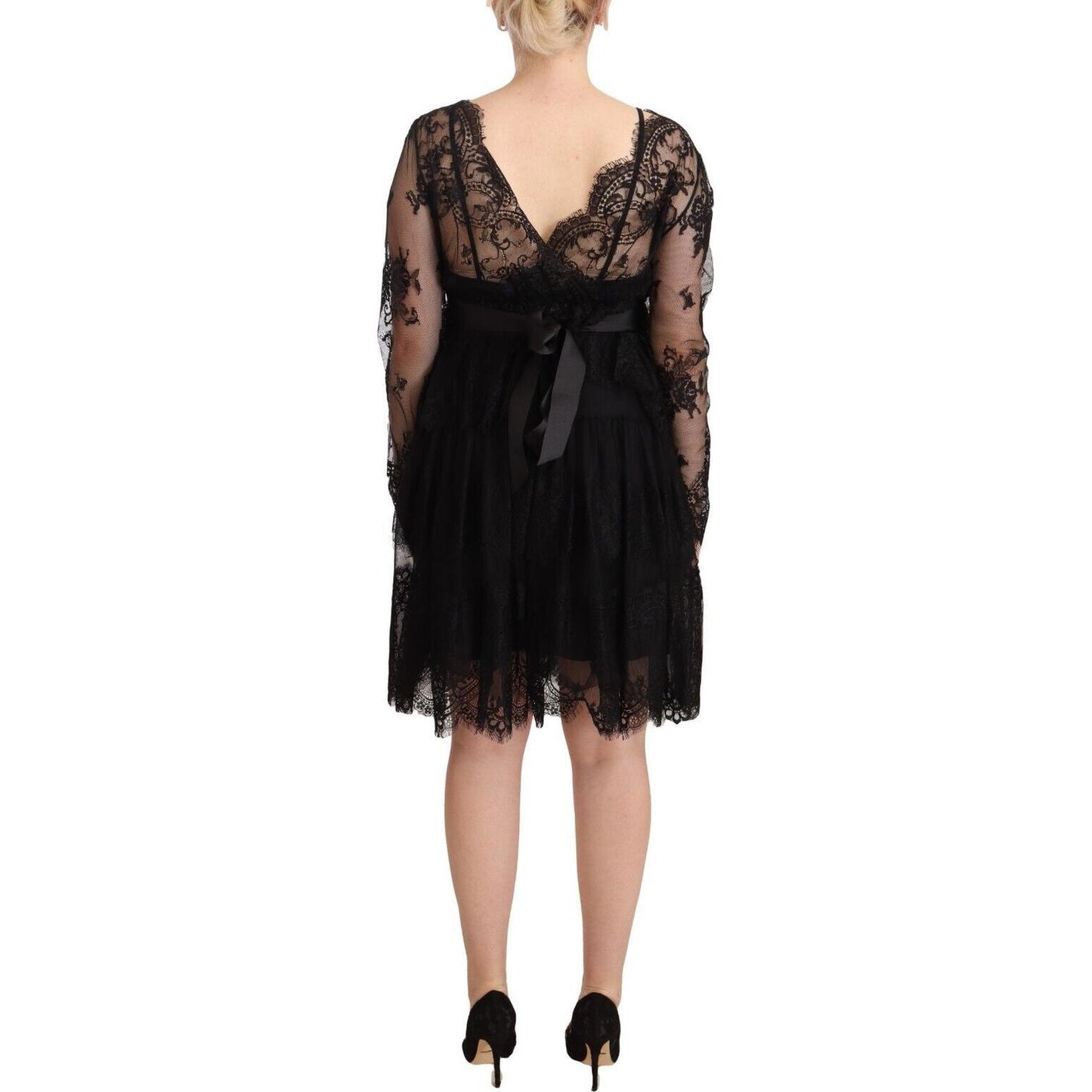 Aniye By Elegant Floral Lace Long Sleeve Shift Dress Aniye By Tan