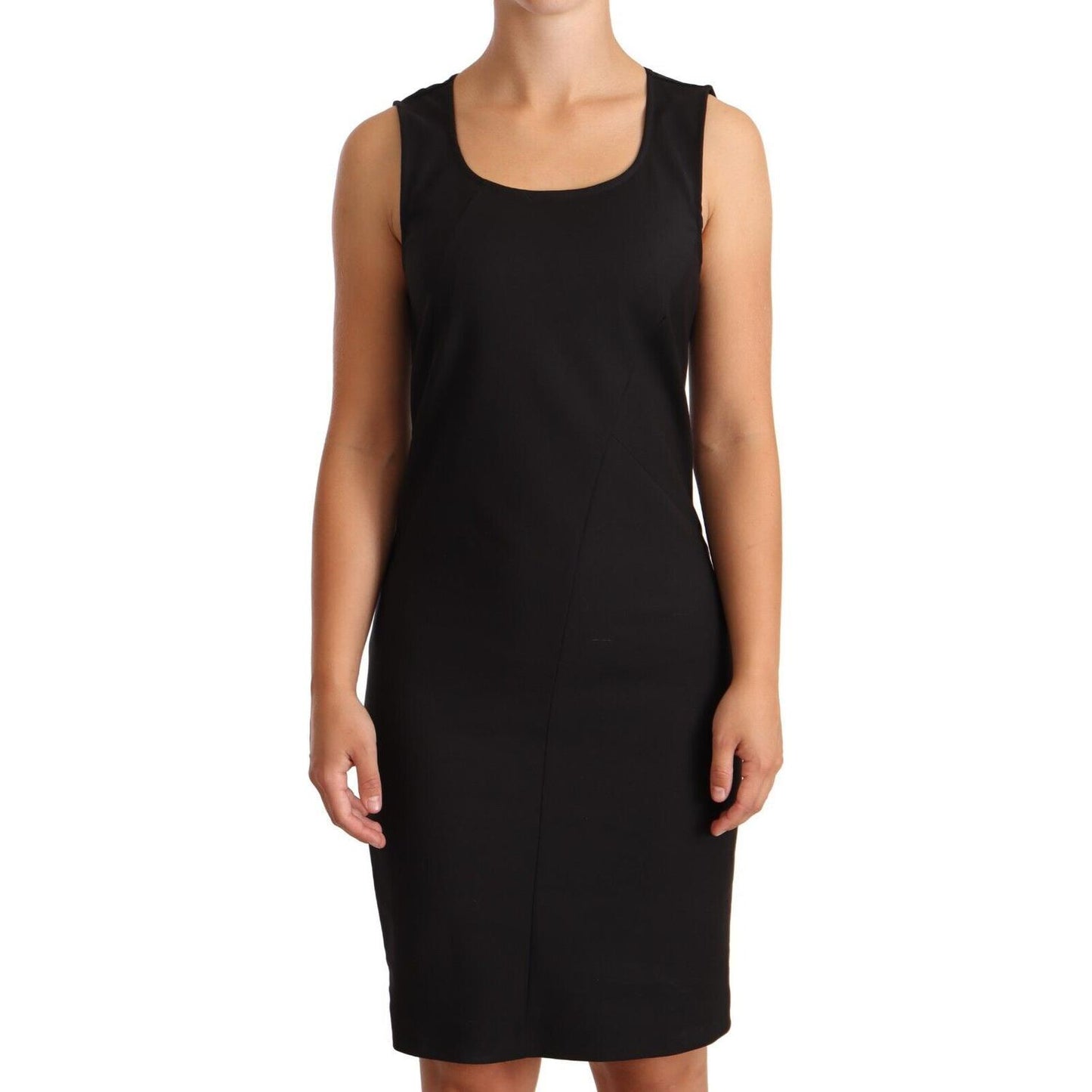 Patrizia Pepe Elegant Sleeveless Sheath Knee Dress Patrizia Pepe Black