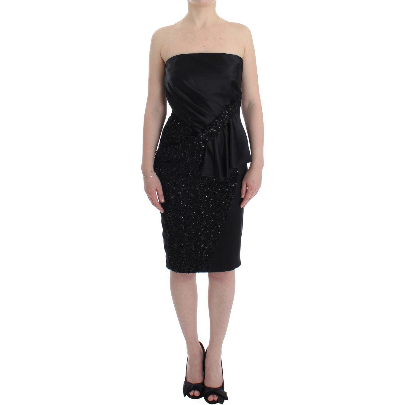 Masha Ma Elegant Strapless Black Dress Masha Ma Tan