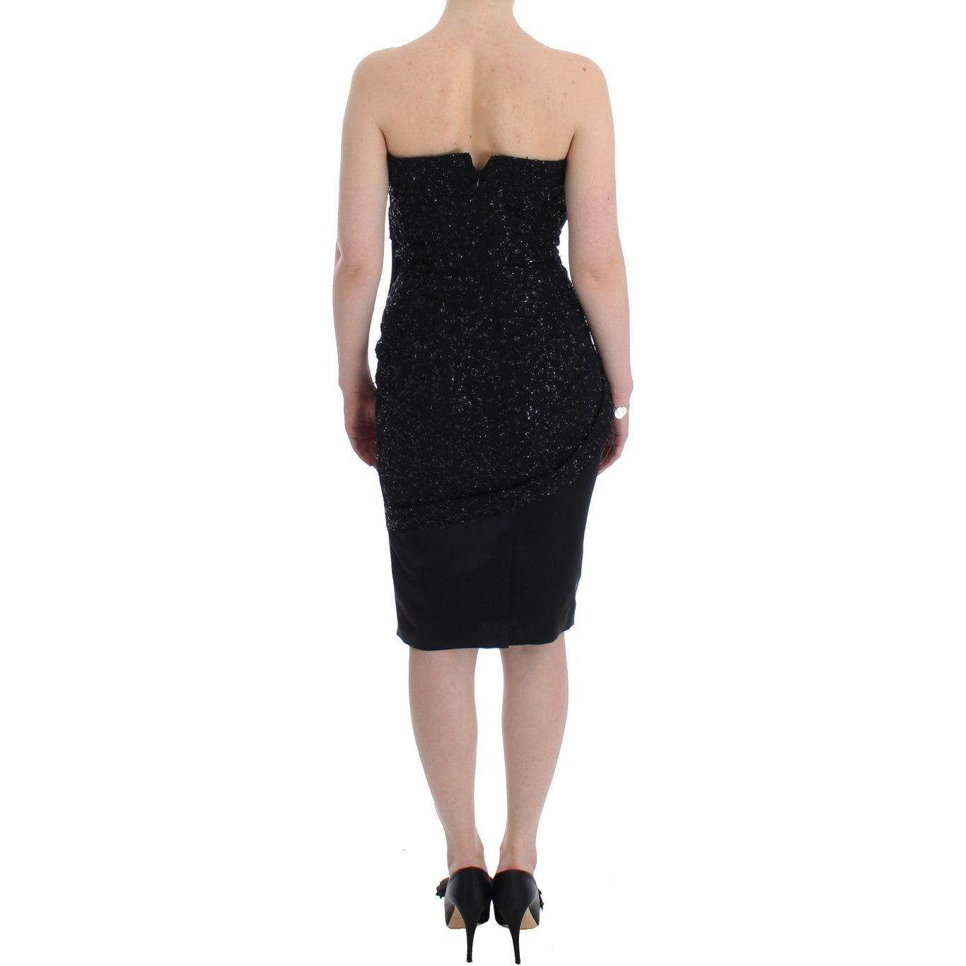 Masha Ma Elegant Strapless Black Dress Masha Ma Tan
