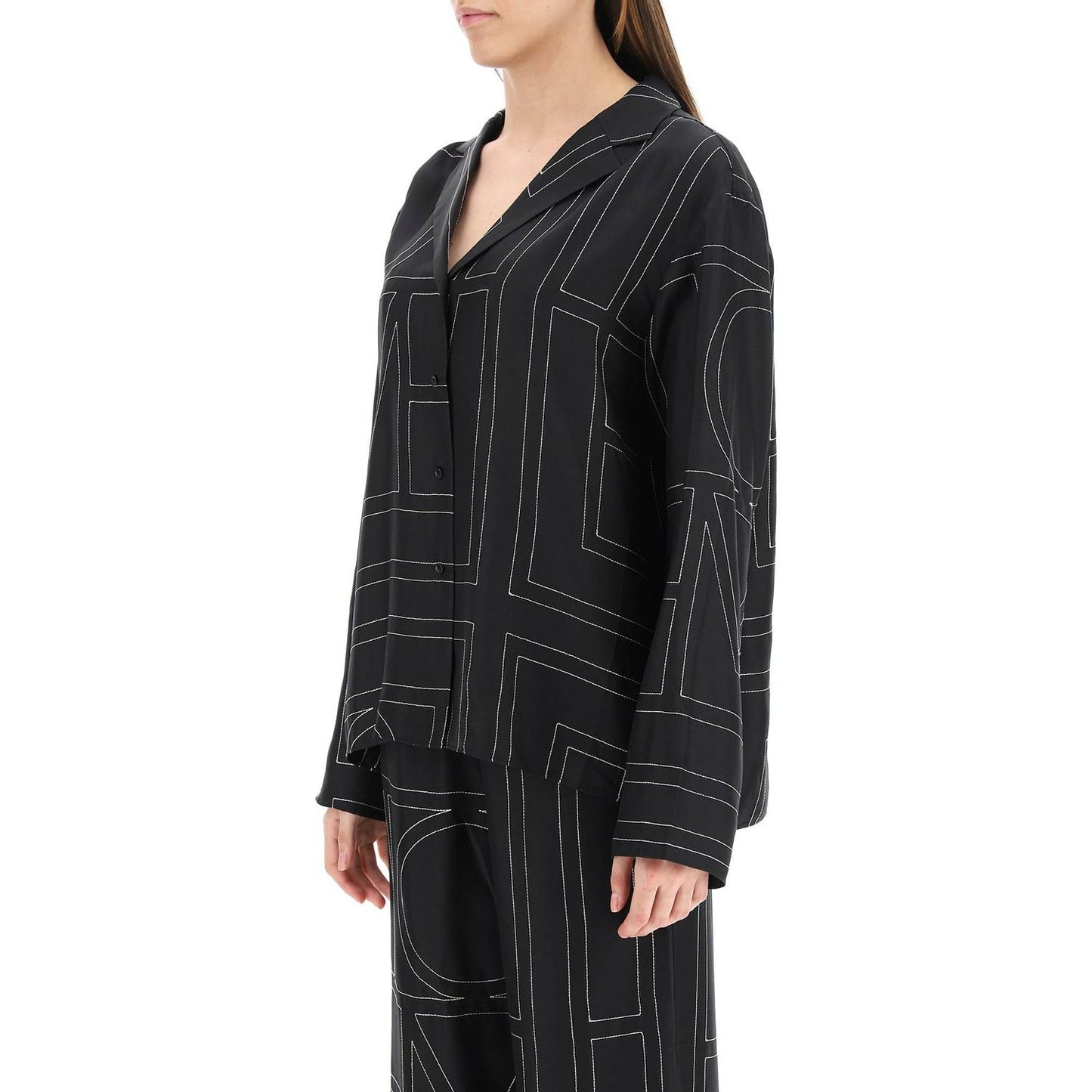 Toteme monogram silk pajama top