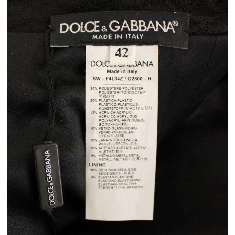 Dolce & Gabbana Black Crystal Embellished Masterpiece Skirt Dolce & Gabbana Light Gray