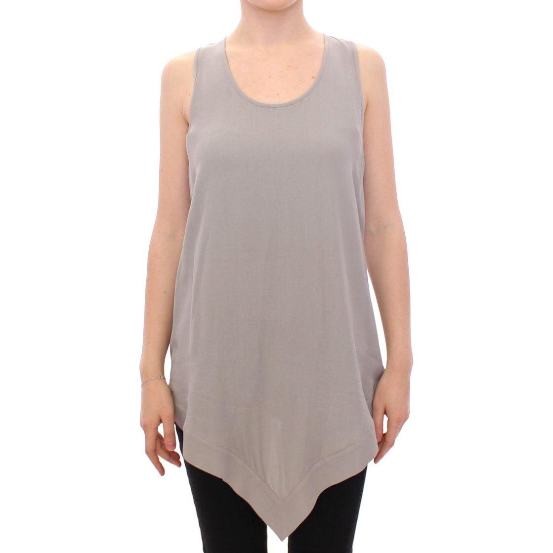 Comeforbreakfast Elegant Gray Viscose Top – Timeless Style Comeforbreakfast Rosy Brown