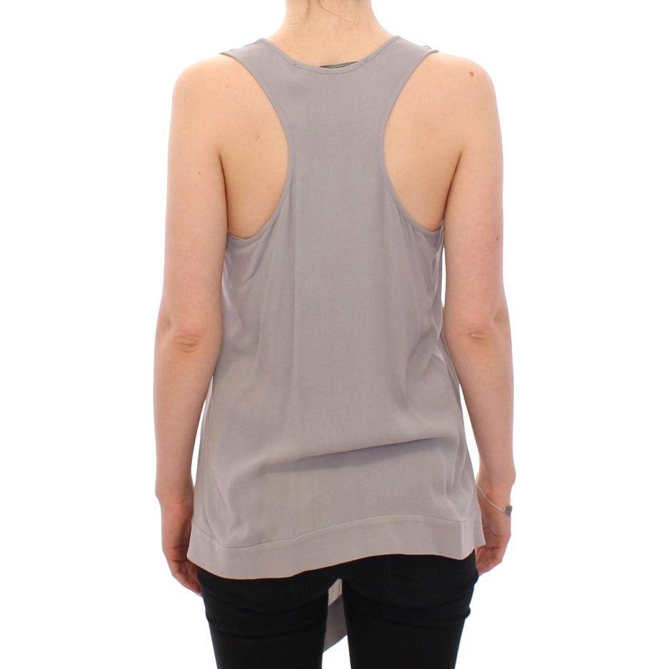Comeforbreakfast Elegant Gray Viscose Top – Timeless Style Comeforbreakfast Rosy Brown
