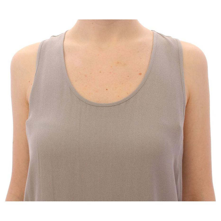 Comeforbreakfast Elegant Gray Viscose Top – Timeless Style Comeforbreakfast Rosy Brown