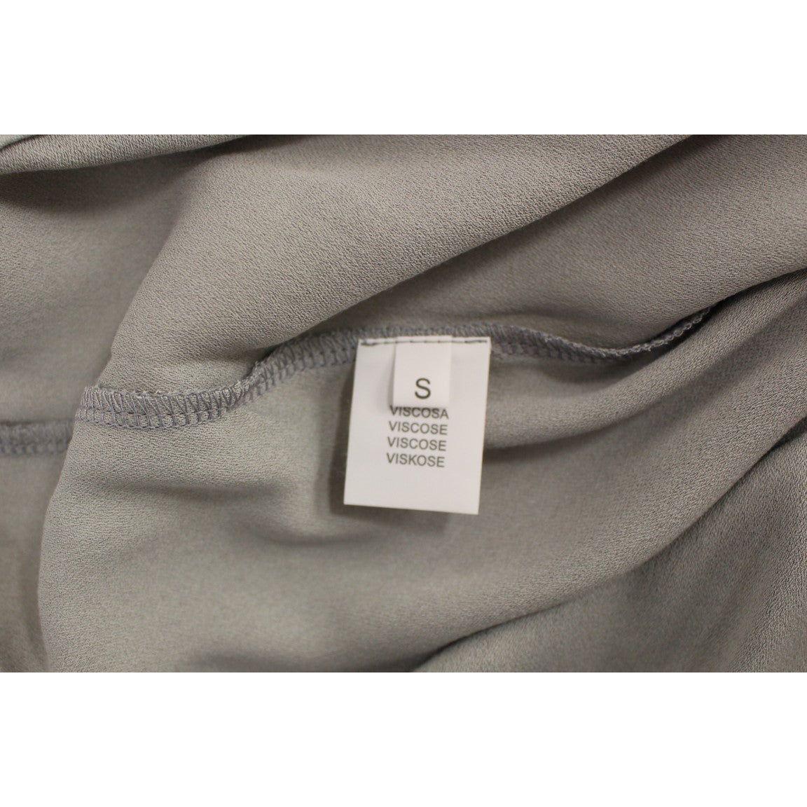 Comeforbreakfast Elegant Gray Viscose Top – Timeless Style Comeforbreakfast Dim Gray
