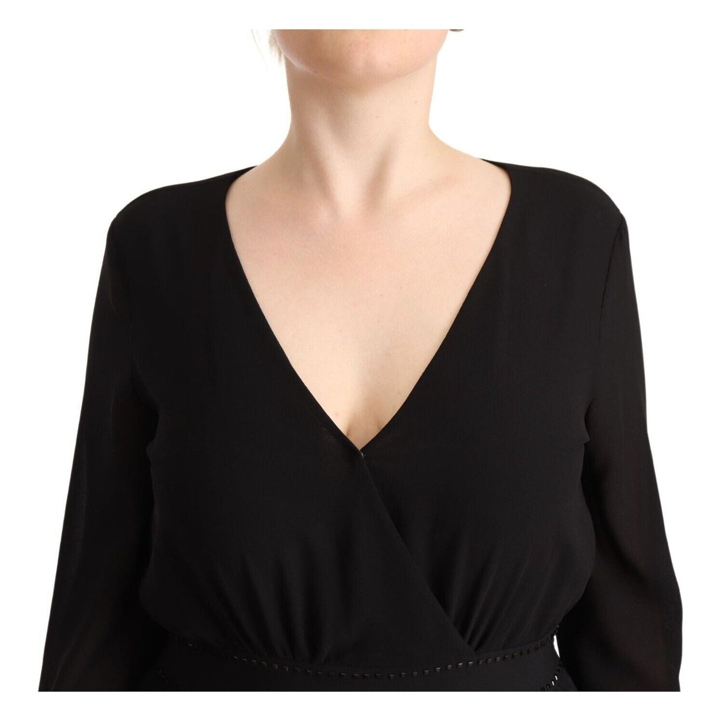 Liu Jo Elegant Black A-Line Mini Dress with Long Sleeves Liu Jo Wheat