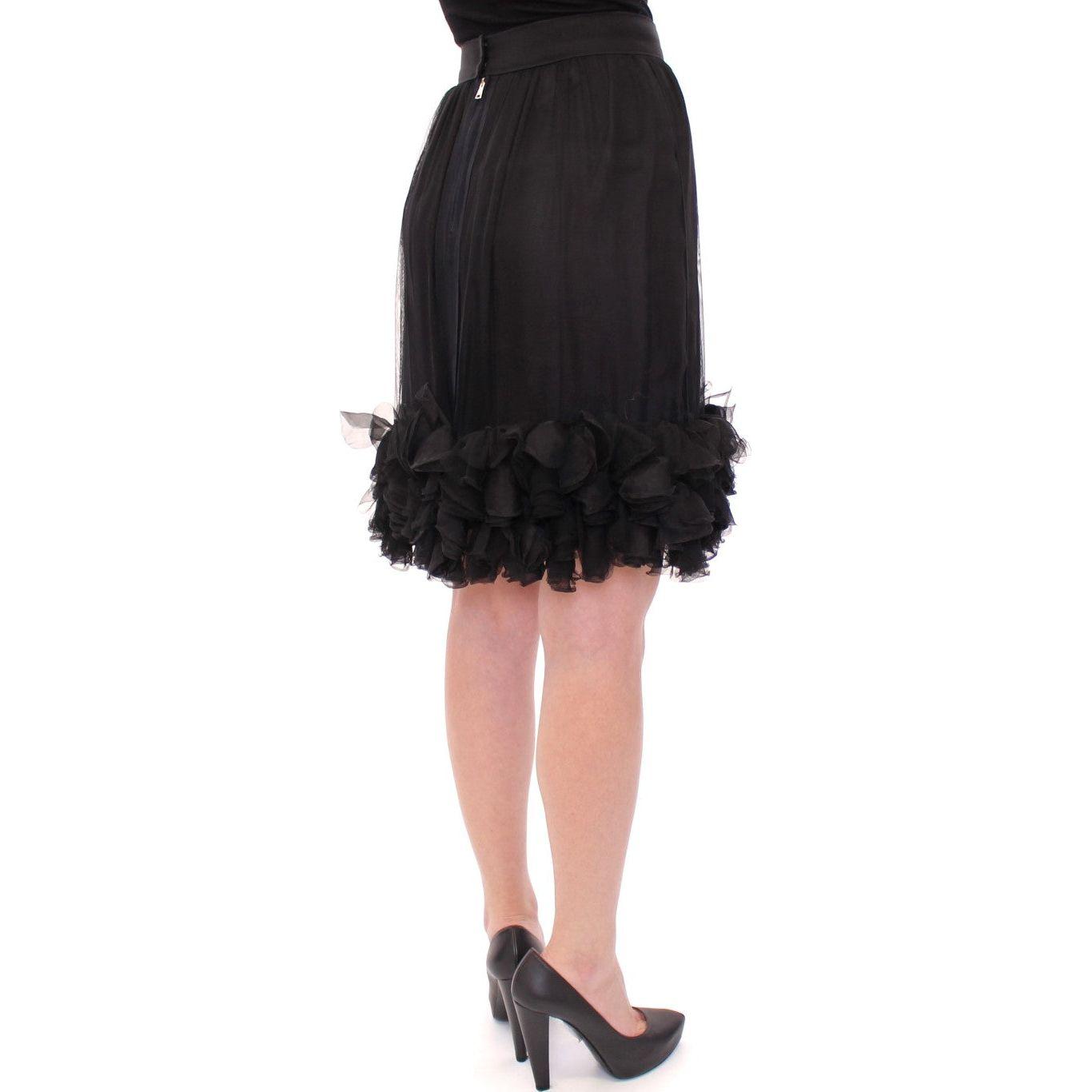Dolce & Gabbana Elegant Silk Black Skirt for Evenings Dolce & Gabbana Dark Slate Gray