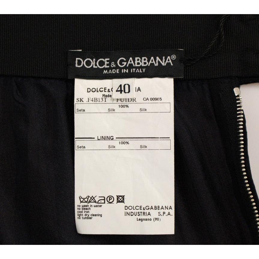 Dolce & Gabbana Elegant Silk Black Skirt for Evenings Dolce & Gabbana Black