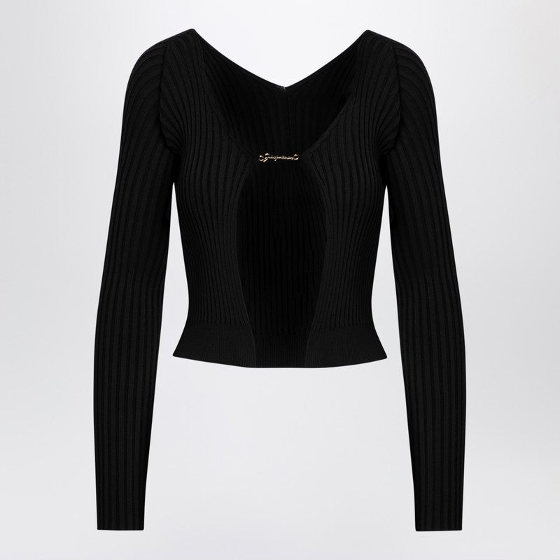 JACQUEMUS La Maille Pralu Longue black cardigan Knitwear