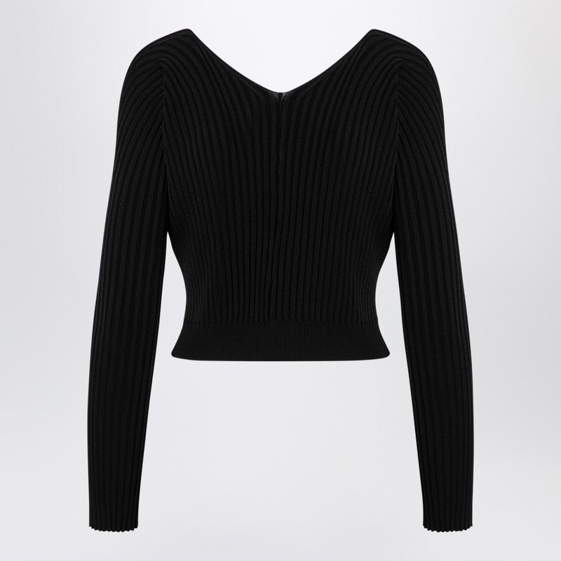 JACQUEMUS La Maille Pralu Longue black cardigan Knitwear