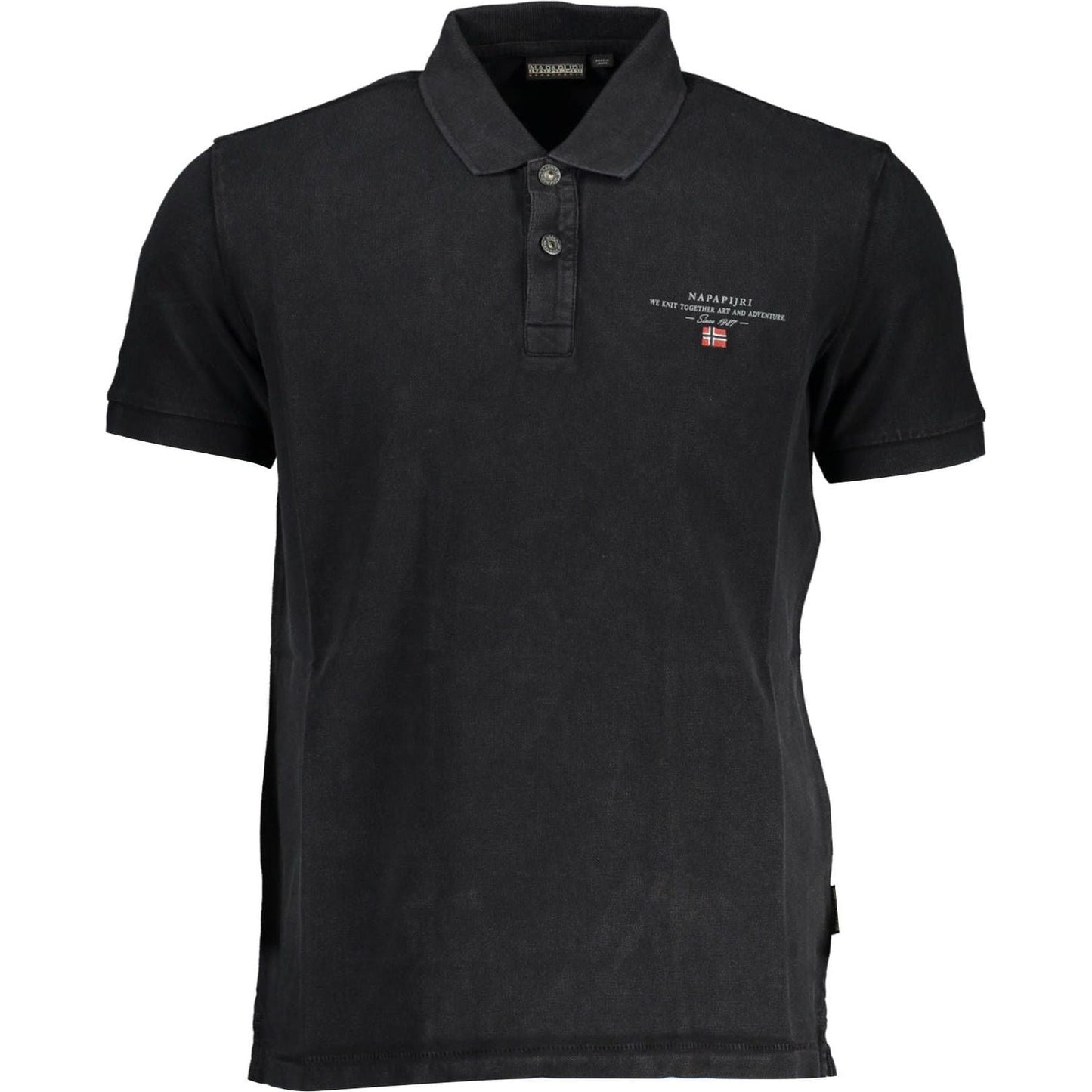 Napapijri Classic Black Embroidered Polo Shirt Napapijri Dark Slate Gray