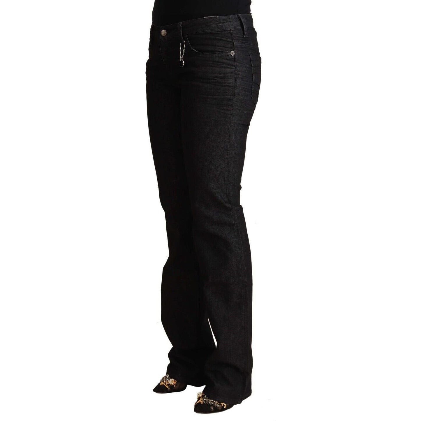 Costume National Chic Low Waist Skinny Black Denim Jeans Costume National Black