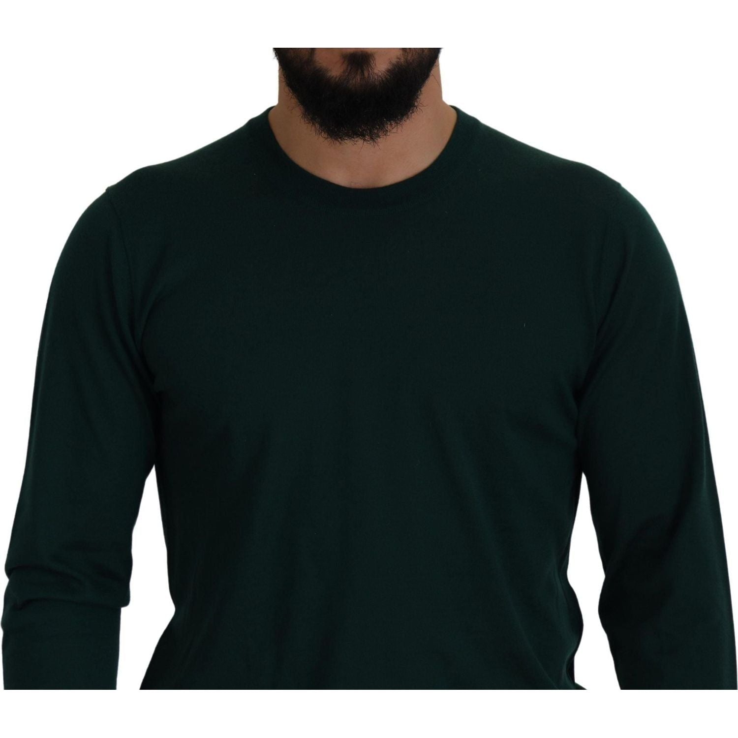 Dolce & Gabbana Green Cashmere Crewneck Pullover Sweater