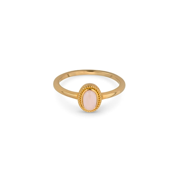 Gold ring with oval gemstone from 24KAE JEWELS JEWELRY Mod. 12429Y/56 collection