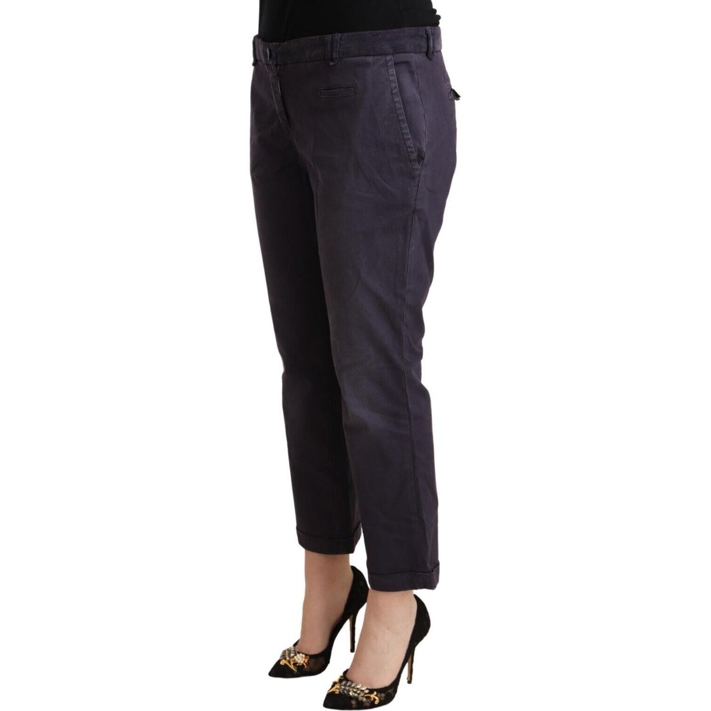 Jucca Chic Low Waist Cropped Pants in Black Jucca Dark Slate Gray
