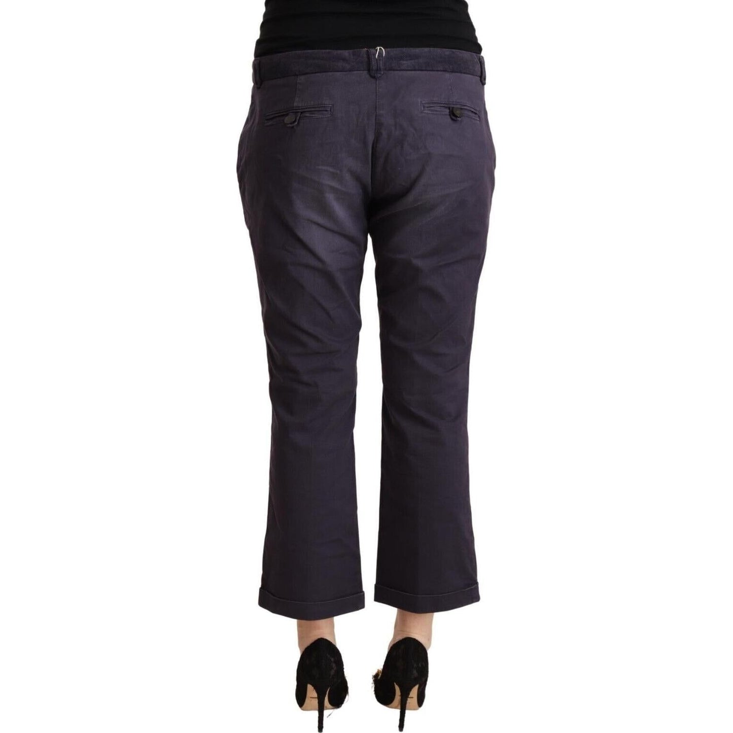 Jucca Chic Low Waist Cropped Pants in Black Jucca Dark Slate Gray