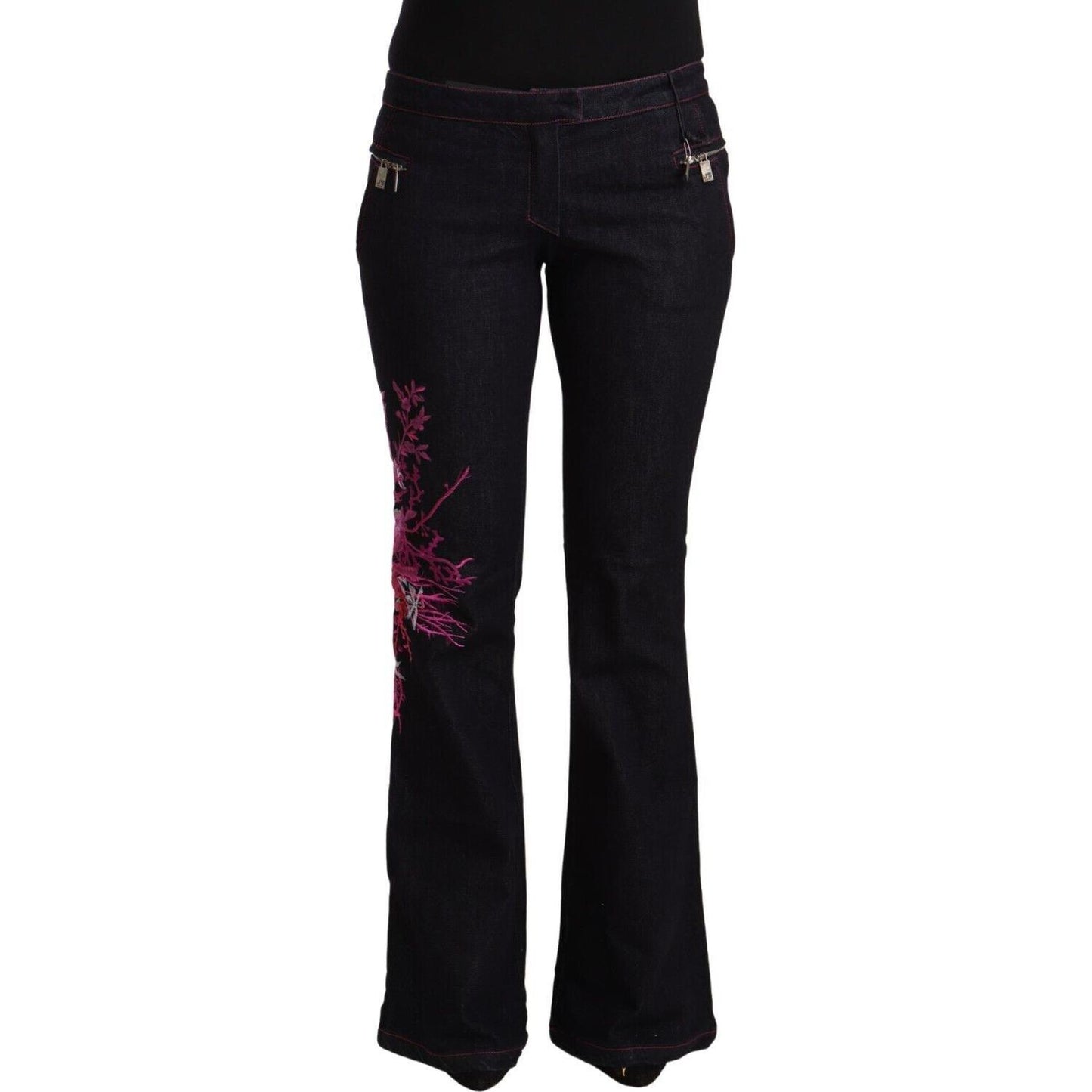 Exte Chic Mid Waist Flared Denim Elegance Exte Black