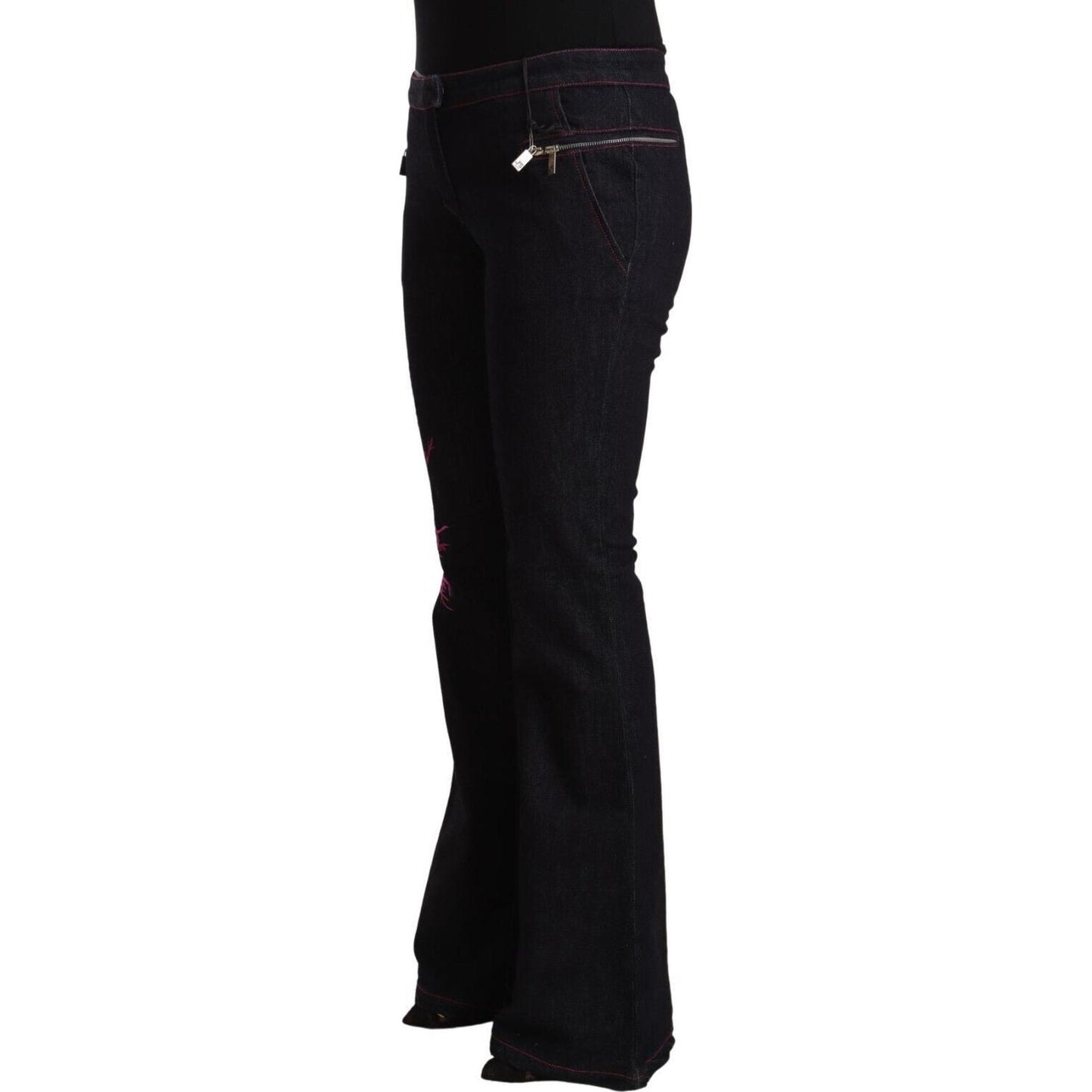 Exte Chic Mid Waist Flared Denim Elegance Exte Black
