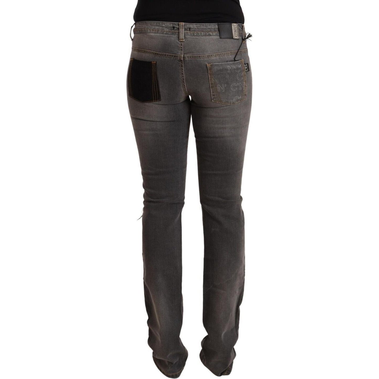 Costume National Chic Gray Low Waist Skinny Denim Costume National Dark Slate Gray