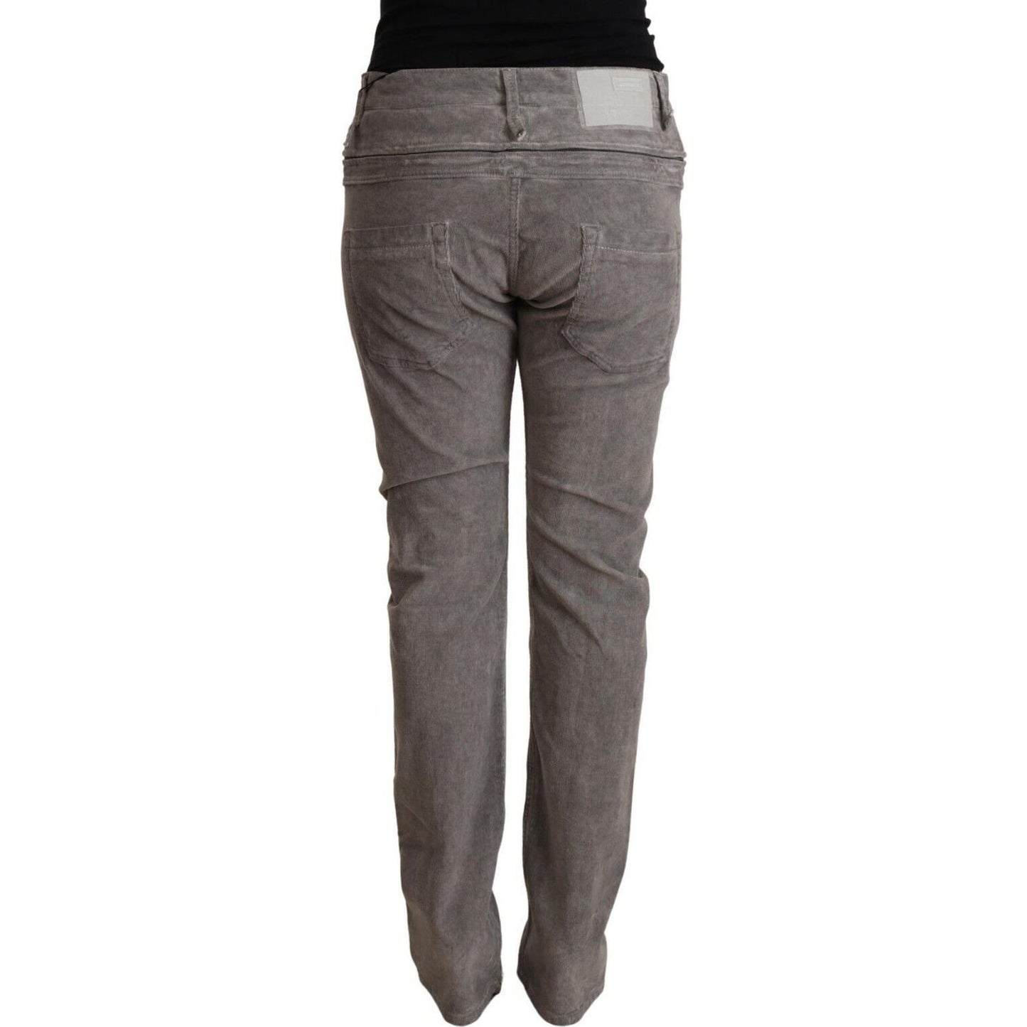 Acht Chic Gray High Waist Straight Fit Jeans Acht Dim Gray